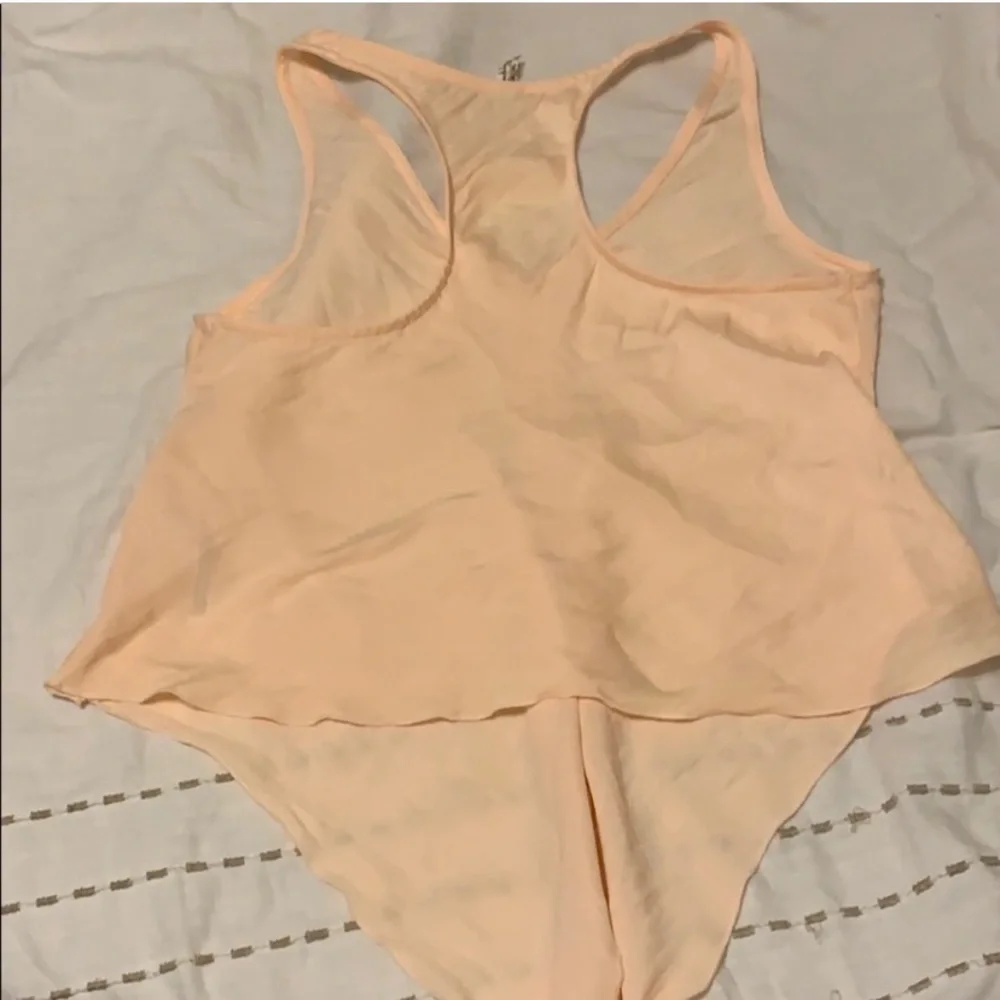 Free People Peach Tie-Front Racerback Tank